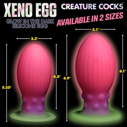 Xr brands Xeno Egg - Glow in the Dark - Siliconen Ei - XL - Roze (848518049070)