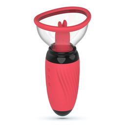 Crushious Scarlet - Vibrerende en Zuigende Vulva Pomp - Rood (7403254157958)
