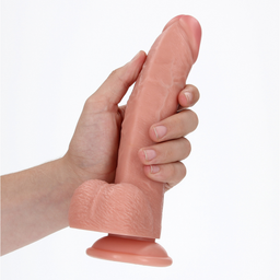 Realrock by shots Gekromde Realistische Dildo met Ballen en Zuignap - 8 / 20,5 cm (7423522628614)