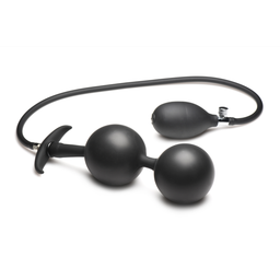 Xr brands Ass Rattler - Gewogen Opblaasbare Siliconen Anale Plug - Zwart (848518052360)
