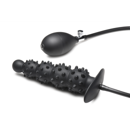 Xr brands Ass Puffer - Nubbed Inflatable Silicone Anale Plug - Zwart (848518052346)