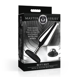 Xr brands Butt Slut - Metalen en Siliconen Anale Plug - Zilver (848518055279)