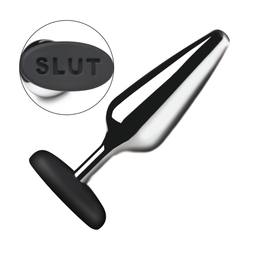 Xr brands Butt Slut - Metalen en Siliconen Anale Plug - Zilver (848518055279)