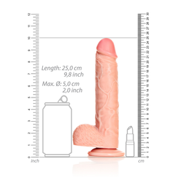Realrock by shots Rechtdoor Realistische Dildo met Ballen en Zuignap - 9 / 23 cm (7423522628683)