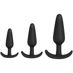 Doc johnson Tush Trainer - 3 Delige Siliconen Set - Zwart (782421089764)