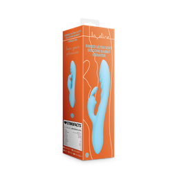 Loveline by shots Geribbelde Ultra Zachte Siliconen Konijn Vibrator - Glaciaal Blauw (8714273051516)