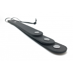 Red leather Leren Peddel met 3 Lussen - 39,5 cm - Zwart (3701019809871)