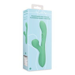 Loveline by shots Pulse Wave en Tongue Flickering Rabbit Vibrator - Blue Grass (8714273048851)