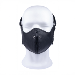 Red leather Leren Masker met Rits - Zwart (3662811296835)