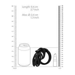 Mancage by shots Model 24 - Chastity Cage - 3.5'' / 9 cm - Zwart (8714273051240)