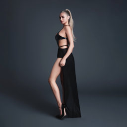 Allure Take Me - Latex-look Vinyl en Mesh Bodysuit met Flirty Rok - S - Zwart (883045922922)