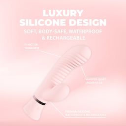 Loveline by shots Mystique - Geribbelde Konijnen Vibrator - Roze (8714273058485)