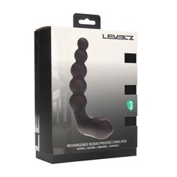 Levelz by shots Vibrerende Verwarmende Buigbare Tapping Beaded Siliconen Prostaat Stimulator - Zwart (8714273067616)