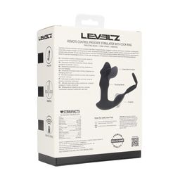 Levelz by shots Afstandsbediening Vibrerende Duwende Kom-Hier Siliconen Prostaat Stimulator met Cockring - Zwart (8714273067999)