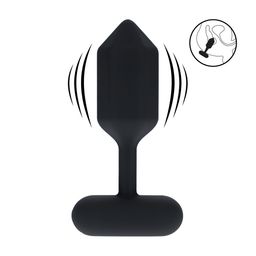 Levelz by shots Hexagonale Vibrerende Siliconen Anale Plug - M - Zwart (8714273067494)