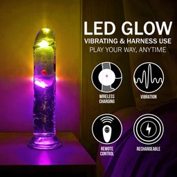 Realrock by shots LED Vibrating Straight Cock - 7 / 18 cm - Transparent (8714273059628)