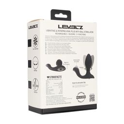 Levelz by shots Vibrerende en Draaiende Siliconen Anale Plug met Bal Stimulator - Zwart (8714273067739)