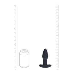 Levelz by shots Vibrerende en Draaiende Geribbelde Siliconen Anale Plug - Zwart (8714273067753)