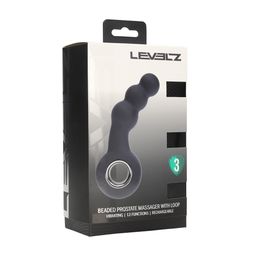 Levelz by shots Vibrerende Parelsilicone Prostaatmassager met Lussysteem - Zwart (8714273067357)
