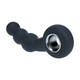 Levelz by shots Vibrerende Parelsilicone Prostaatmassager met Lussysteem - Zwart (8714273067357)