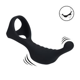 Levelz by shots Vibrerende Siliconen Prostaat Stimulator met Tri O Cockring - Zwart (8714273067692)