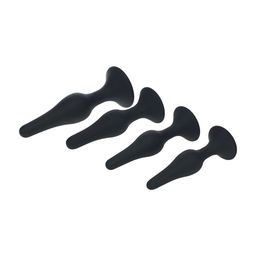 Levelz by shots Slim Siliconen Anale Plug Set van 4 - S/M/L/XL - Zwart (8714273066190)