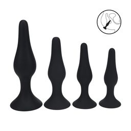 Levelz by shots Slim Siliconen Anale Plug Set van 4 - S/M/L/XL - Zwart (8714273066190)