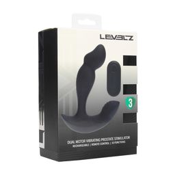 Levelz by shots Dual Motor Afstandsbediening Dual Motor Vibrerende Vloeibare Siliconen Prostaat Stimulator - Zwart (8714273067975)