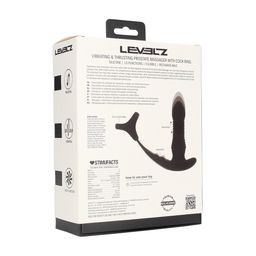 Levelz by shots Vibrerende en Duwende Siliconen Prostaatmassager met Tri O Cockring - Zwart (8714273067913)