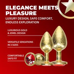 Ouch! by shots Milan Collection - Metalen Anale Plug Set - Goud (8714273061782)