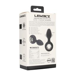 Levelz by shots Vibrerende Siliconen Anale Plug met Lus - Zwart (8714273067333)
