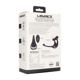 Levelz by shots Afstandsbediening Vibrerende Siliconen Tri O Cockring met Prostaatstimulator - Zwart (8714273067791)