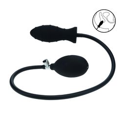 Levelz by shots Geribbelde Opblaasbare Siliconen Anale Plug - Zwart (8714273068309)