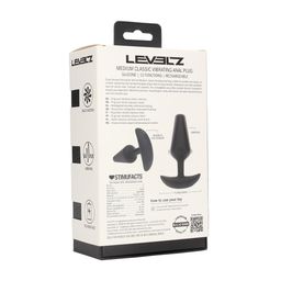 Levelz by shots Classic Vibrerende Silicone Anale Plug - M - Zwart (8714273067418)
