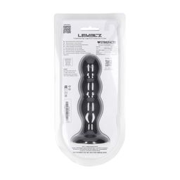 Levelz by shots Tri Rattle Liquid Silicone Anale Plug - L - Zwart (8714273065407)