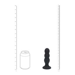 Levelz by shots Tri Rattle Liquid Silicone Anale Plug - L - Zwart (8714273065407)