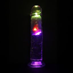 Realrock by shots LED Vibrating Straight Cock - 8 / 20 cm - Transparent (8714273059642)