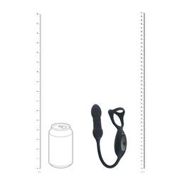 Levelz by shots Vibrerende en Duwende Silicone Tri O Cockring met Prostaat Stimulator - Zwart (8714273067814)