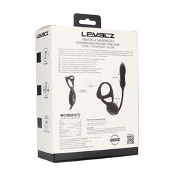 Levelz by shots Vibrerende en Duwende Silicone Tri O Cockring met Prostaat Stimulator - Zwart (8714273067814)