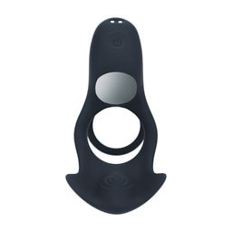 Levelz by shots Drievoudige Motor Vibrerende Siliconen Cockring - Zwart (8714273067715)