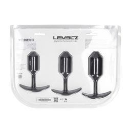 Levelz by shots Siliconen Gewogen Anale Plug Trainingsset van 3 - Zwart (8714273064585)