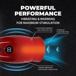 Pumped by shots Virtuo - Suction and Vibration Masturbator Pump with Phone Attachment - Metallic Red (8714273061409)