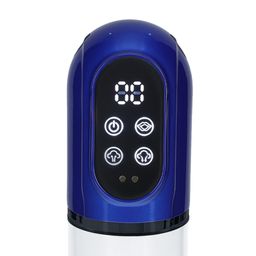 Pumped by shots Engage - Automatische Waterdichte Penis Pomp en Masturbator - Metallic Blauw (8714273059512)