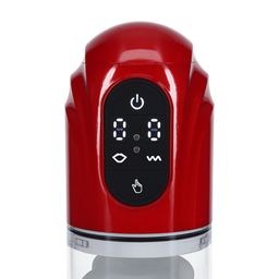 Pumped by shots TechnoThrust - Automatische Waterdichte Masturbator Pomp - Metallic Rood (8714273059574)