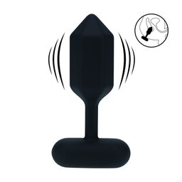 Levelz by shots Hexagonale Vibrerende Silicone Anale Plug - S - Zwart (8714273067470)