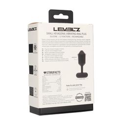 Levelz by shots Hexagonale Vibrerende Silicone Anale Plug - S - Zwart (8714273067470)