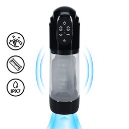 Pumped by shots TechnoThrust - Automatische Waterdichte Masturbator Pomp - Zwart (8714273059567)