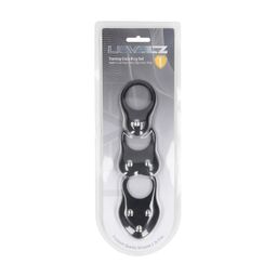 Levelz by shots Siliconen Trainings Cockring Set van 3 - S/M/L - Zwart (8714273063854)