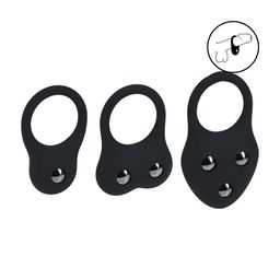 Levelz by shots Siliconen Trainings Cockring Set van 3 - S/M/L - Zwart (8714273063854)