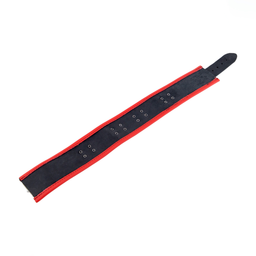 Red leather Leren Ketting 3 D Ringen - Rood/Zwart (3701019809659)